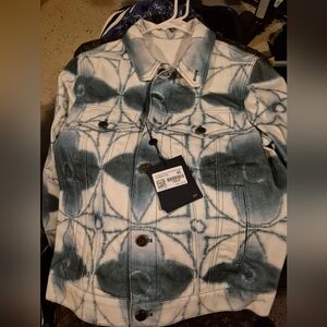 Louis Vuitton Blue and White Patterned Denim Jacket